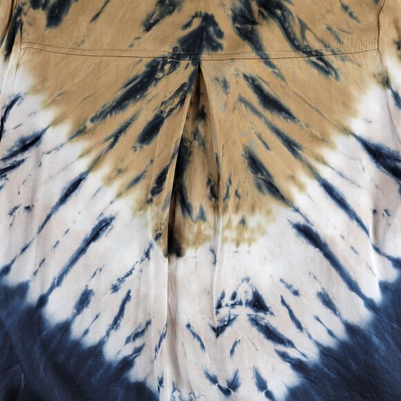 Young Fabulous & Broke Womens Susan Shirt Medium Blue T an Tie Dye Button Down - Picture 4 of 12